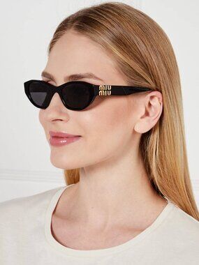 NEW MIU MIU SUNGLASSES MUA03S 16K08Z BLACK WOMEN MU A03S 16K08Z SMU 03 16K08Z